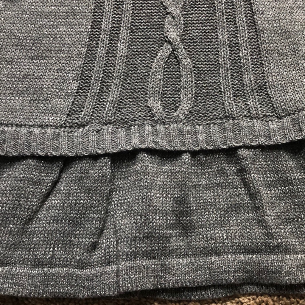 Lei Sweater Dress Girls Size Large 10/12 Grey White Long Sleeve — image 4 of 7